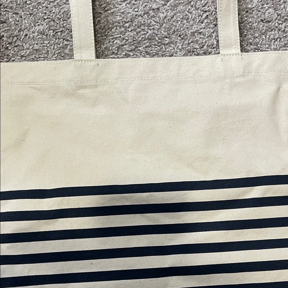 NWT J.Crew Striped Canvas Tote Bag - Picture 3 of 8